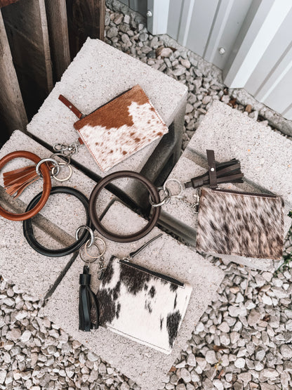 Cowhide Bangle Card Holder Leather Back
