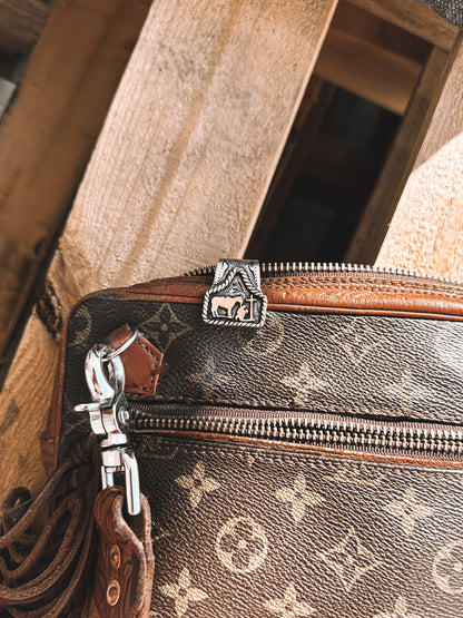 Praying Cowboy Embossed Silver  Key Holder