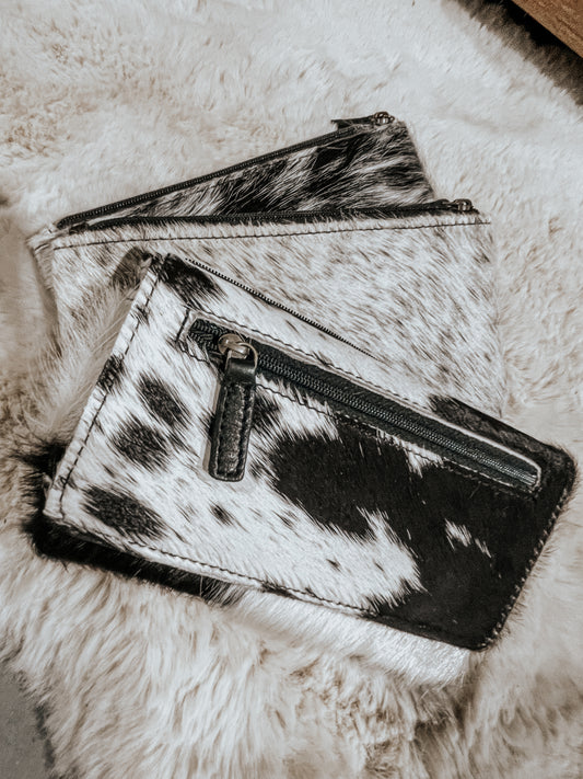 Crunch Cowhide Wallet in Black