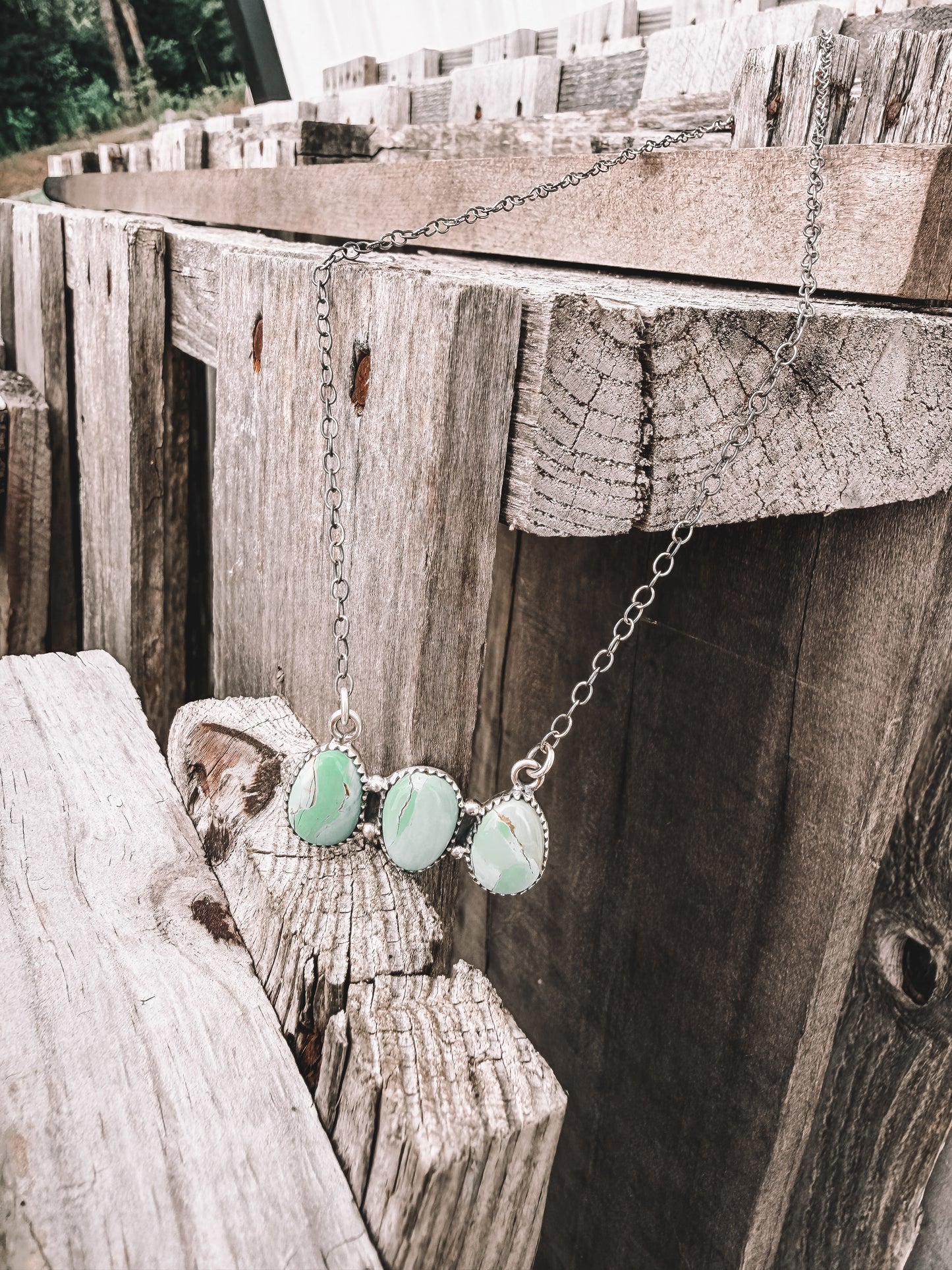 Trinity Necklace in Green