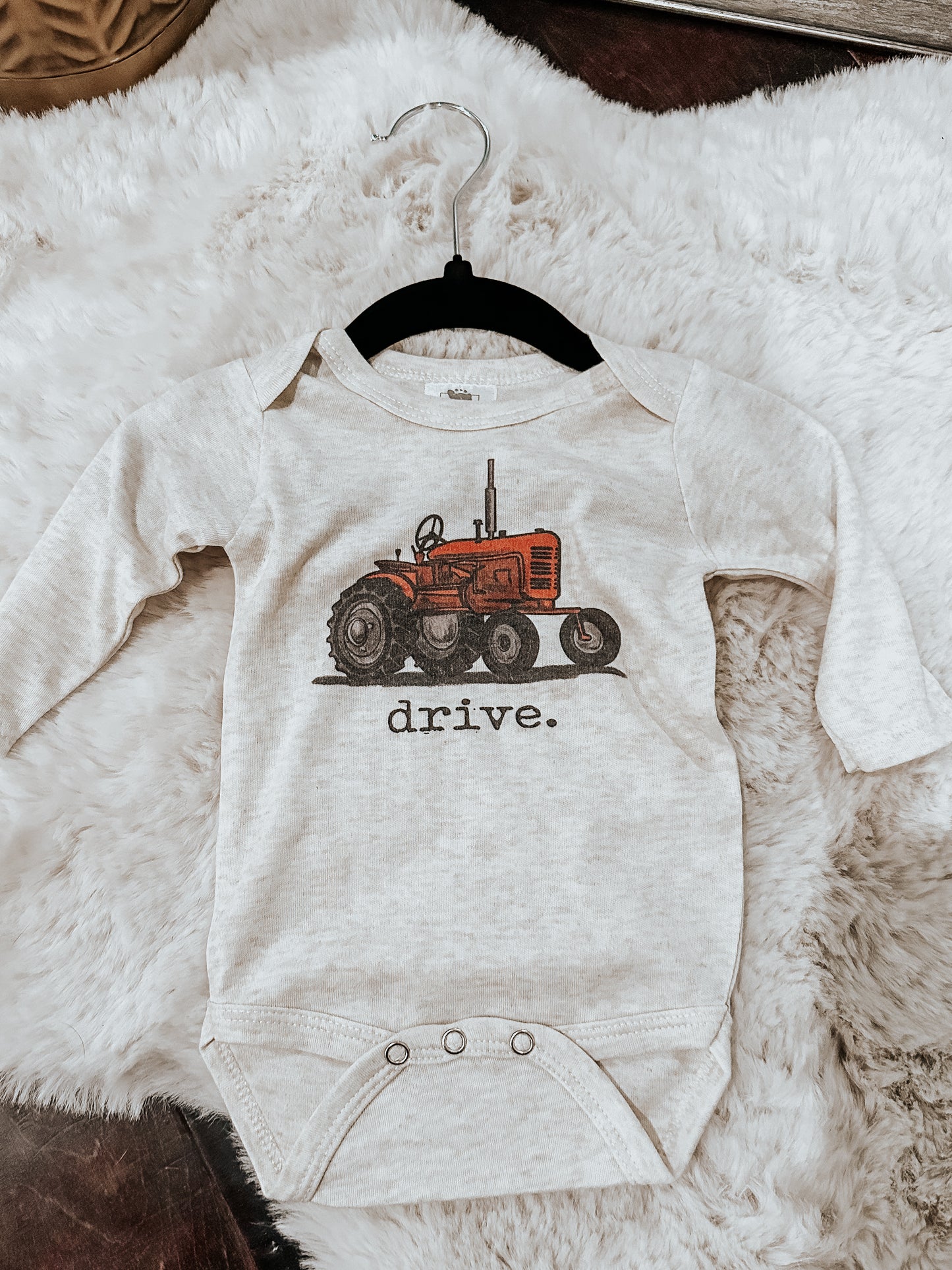 Drive Tractor Onesie Long Sleeve