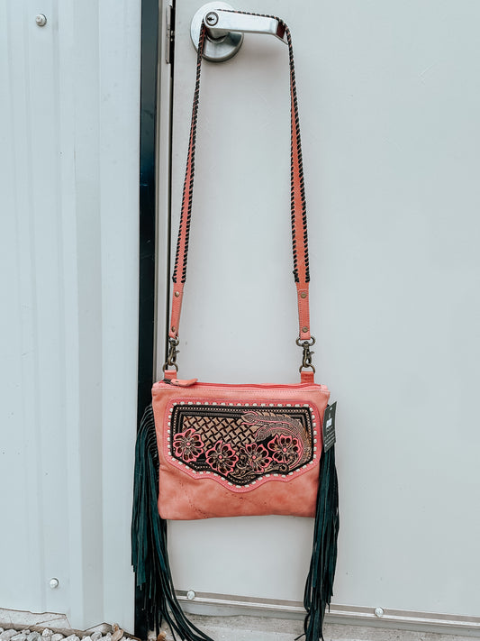 Pink Leather Crossbody