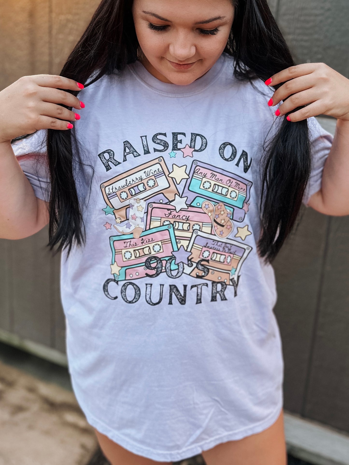 Raised on 90’s Country Tshirt - Lavender