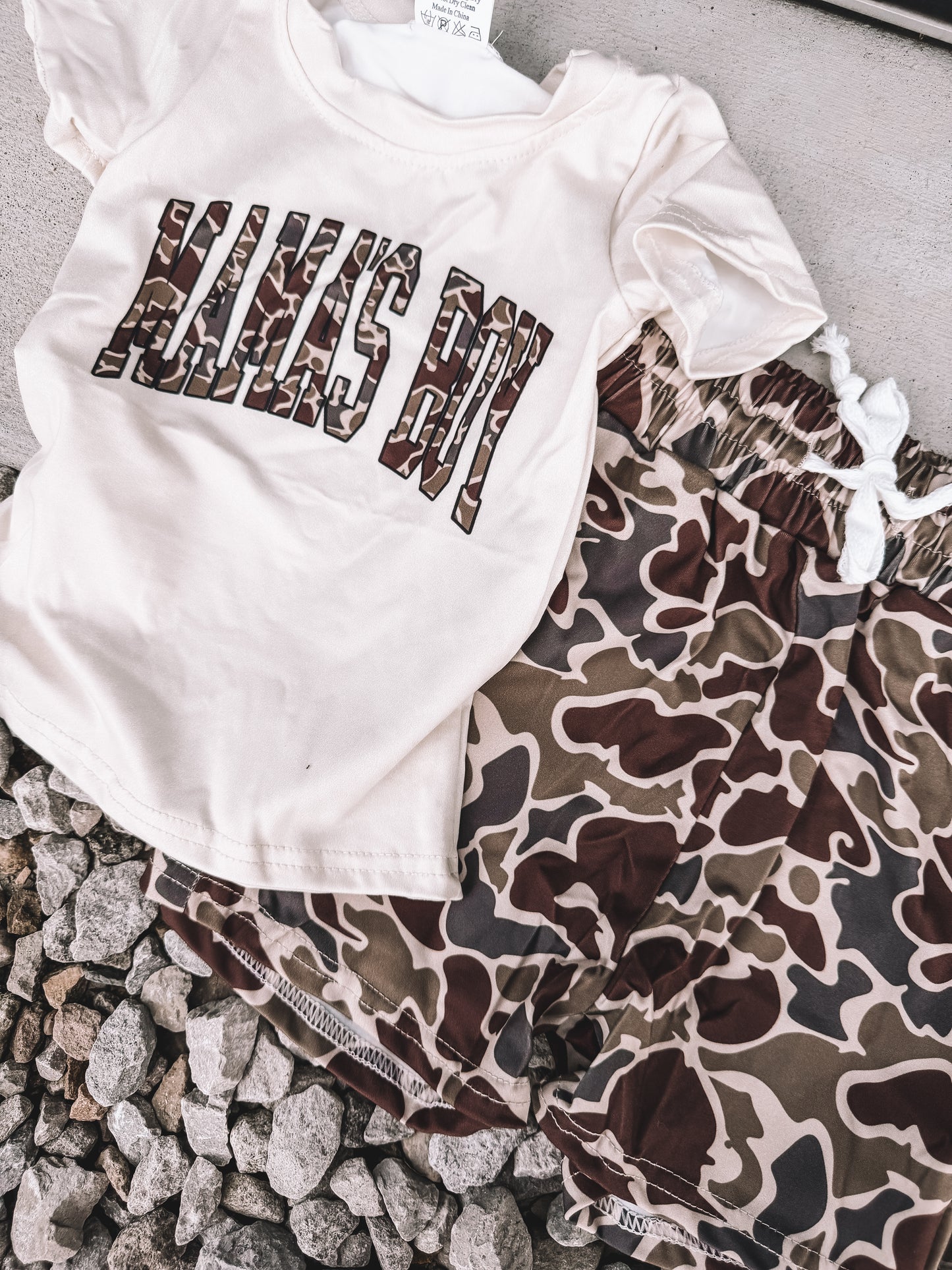 Mamas Boy Camo Top & Shorts Set