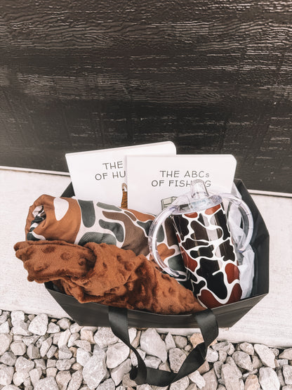 Camo Toddler Blanket Cup Book Bundle