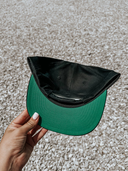 Cowhide Flat Bill Hat Black PREORDER