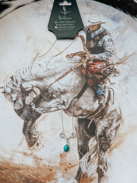 Genuine Turquoise Snaffle Necklace