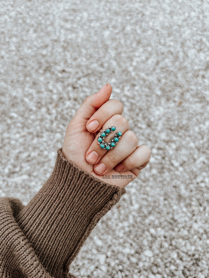 Genuine Horseshoe Turquoise Ring