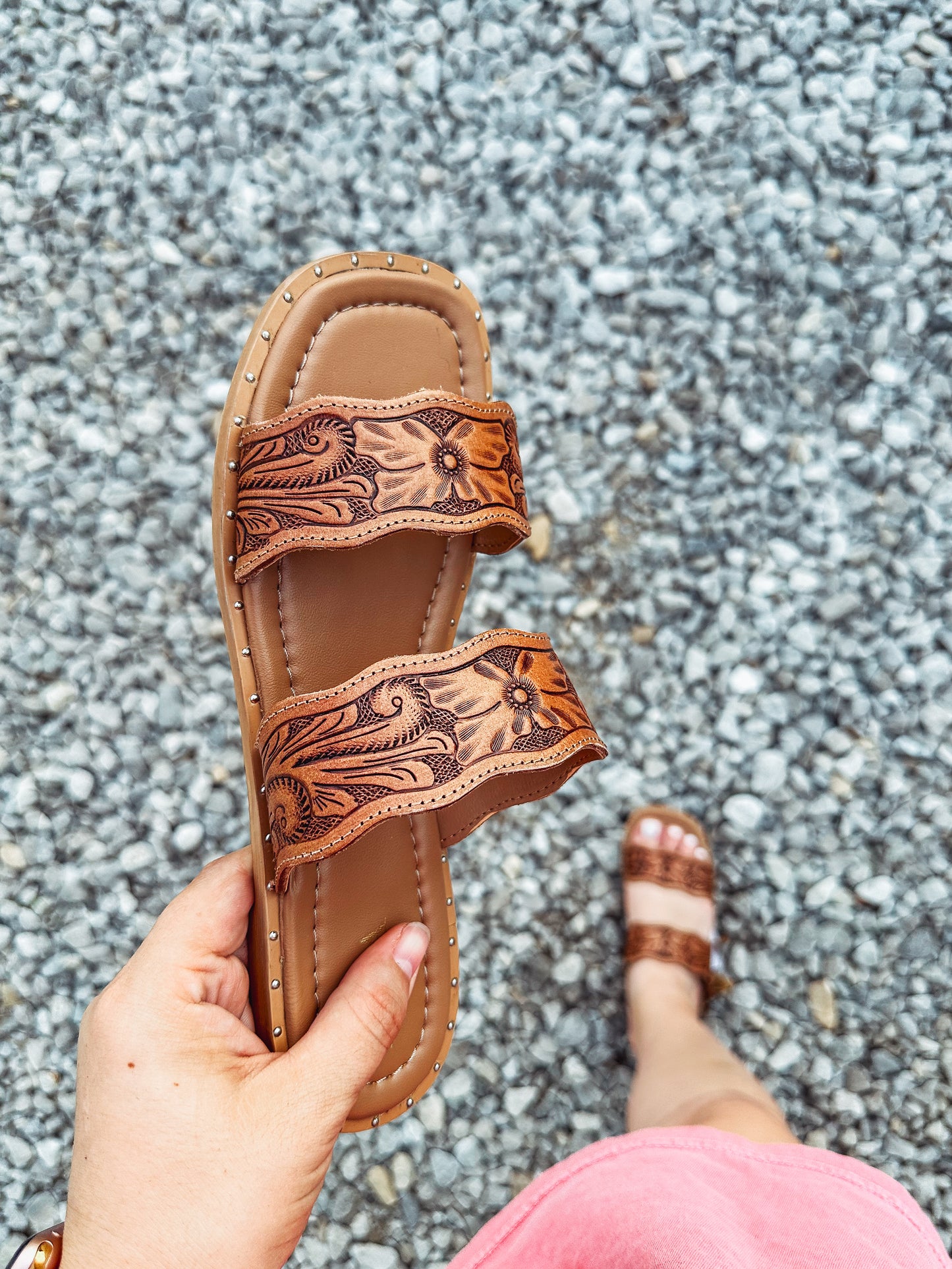 Sante Fe Tooled Leather Sandals