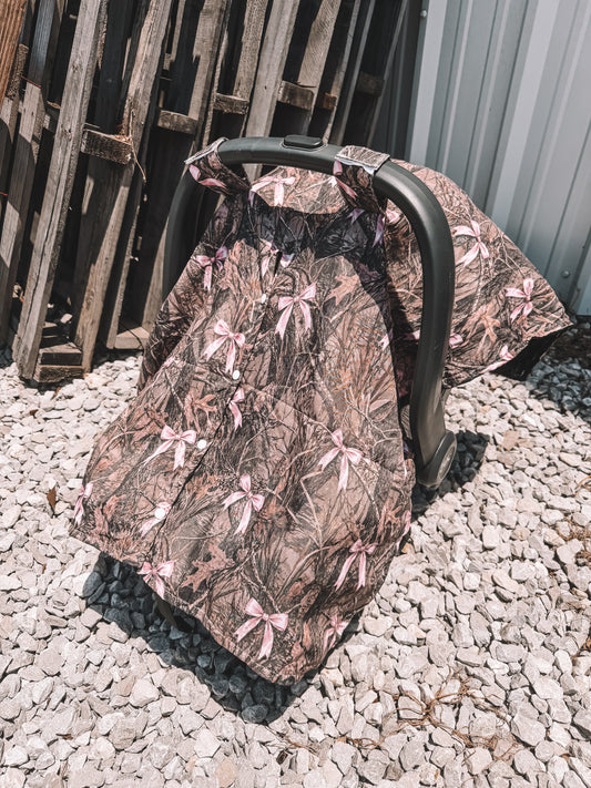 Car Seat Cover - Coquette Mossy Camo