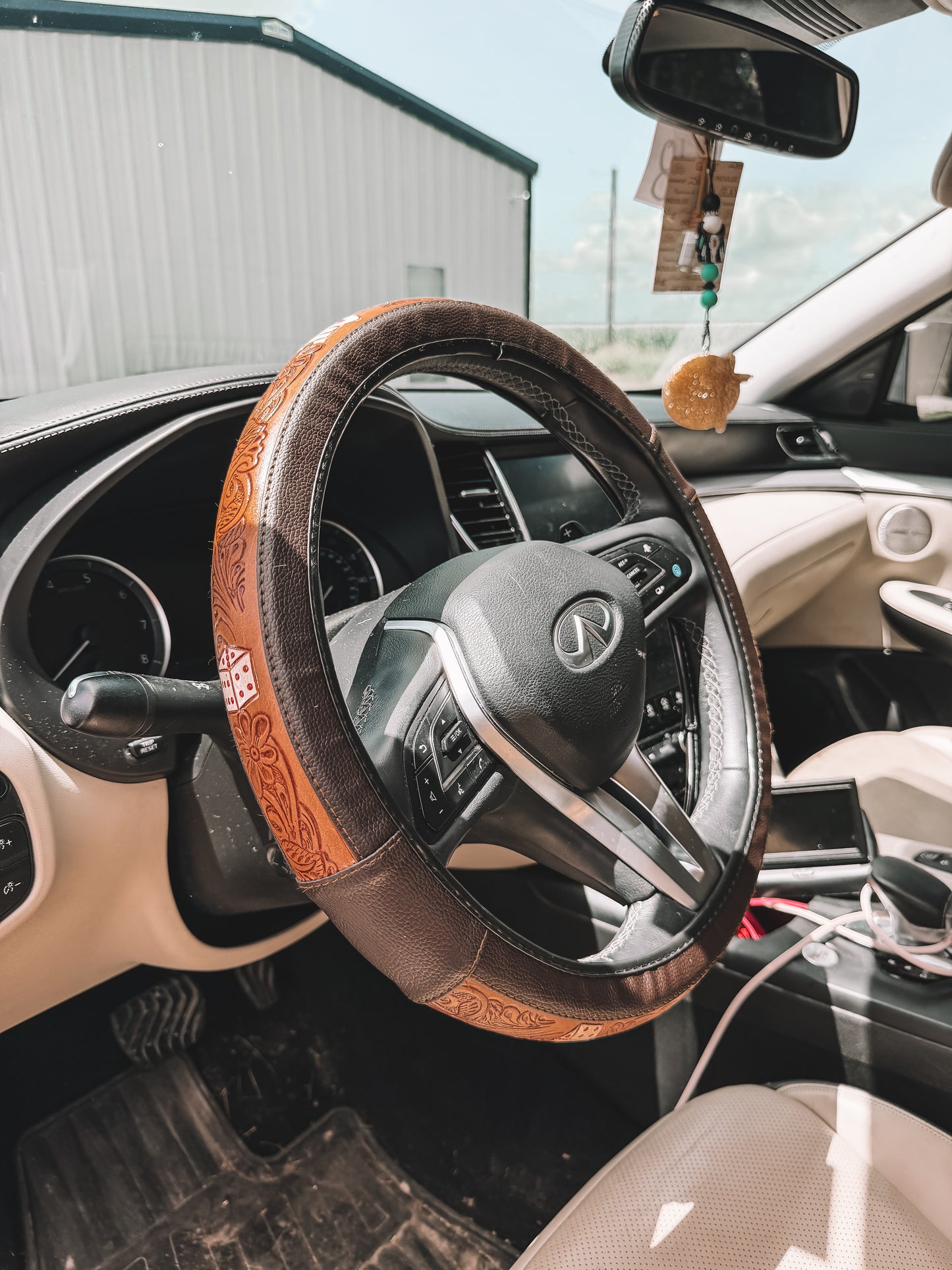 Aces Leather Steering Wheel Cover 16 inch