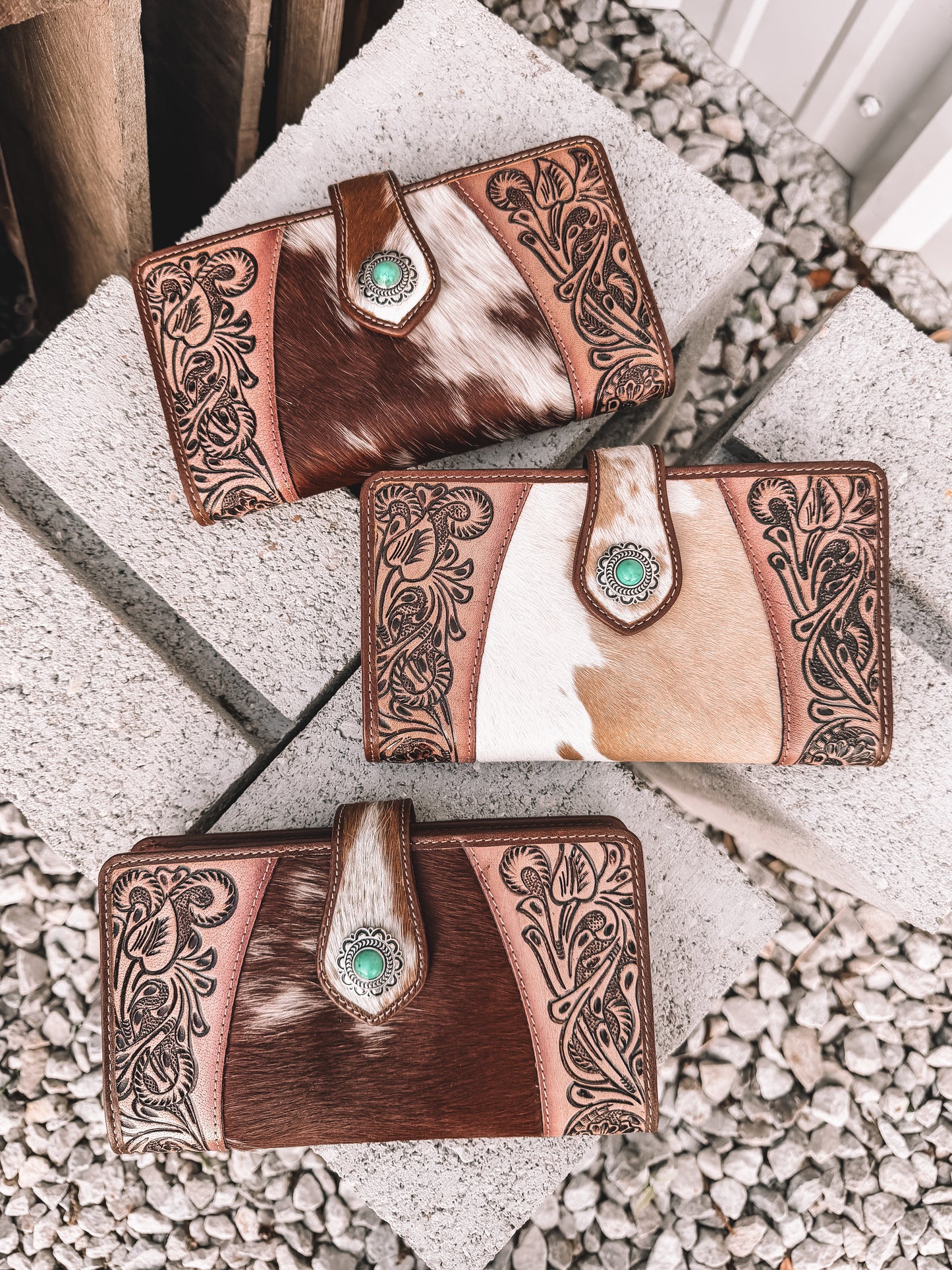 Roscoe Hand Tooled Cowhide Wallet