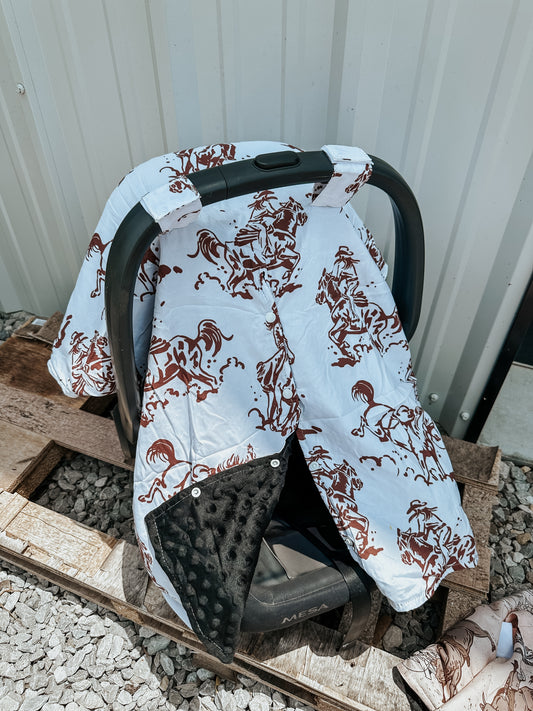 Buckin Bronco Car Seat Cover in Brown