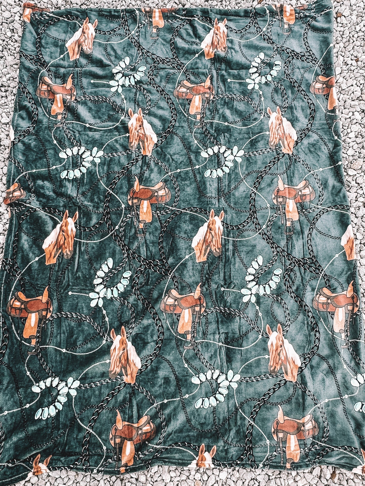 Saddles & Turquoise Throw Blanket ~ Twin