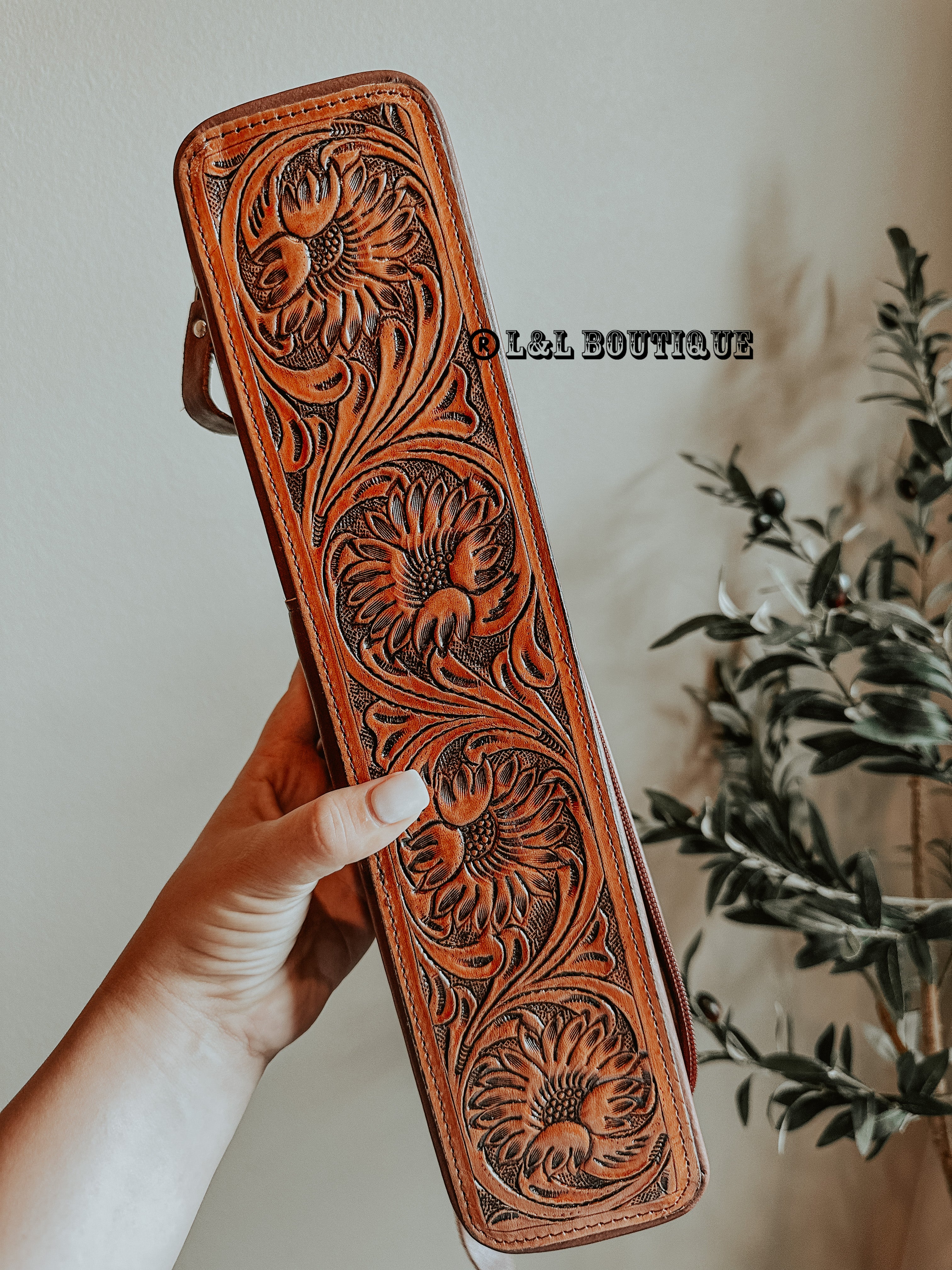 Hot Iron Case Tooled Leather Cowhide L L Boutique