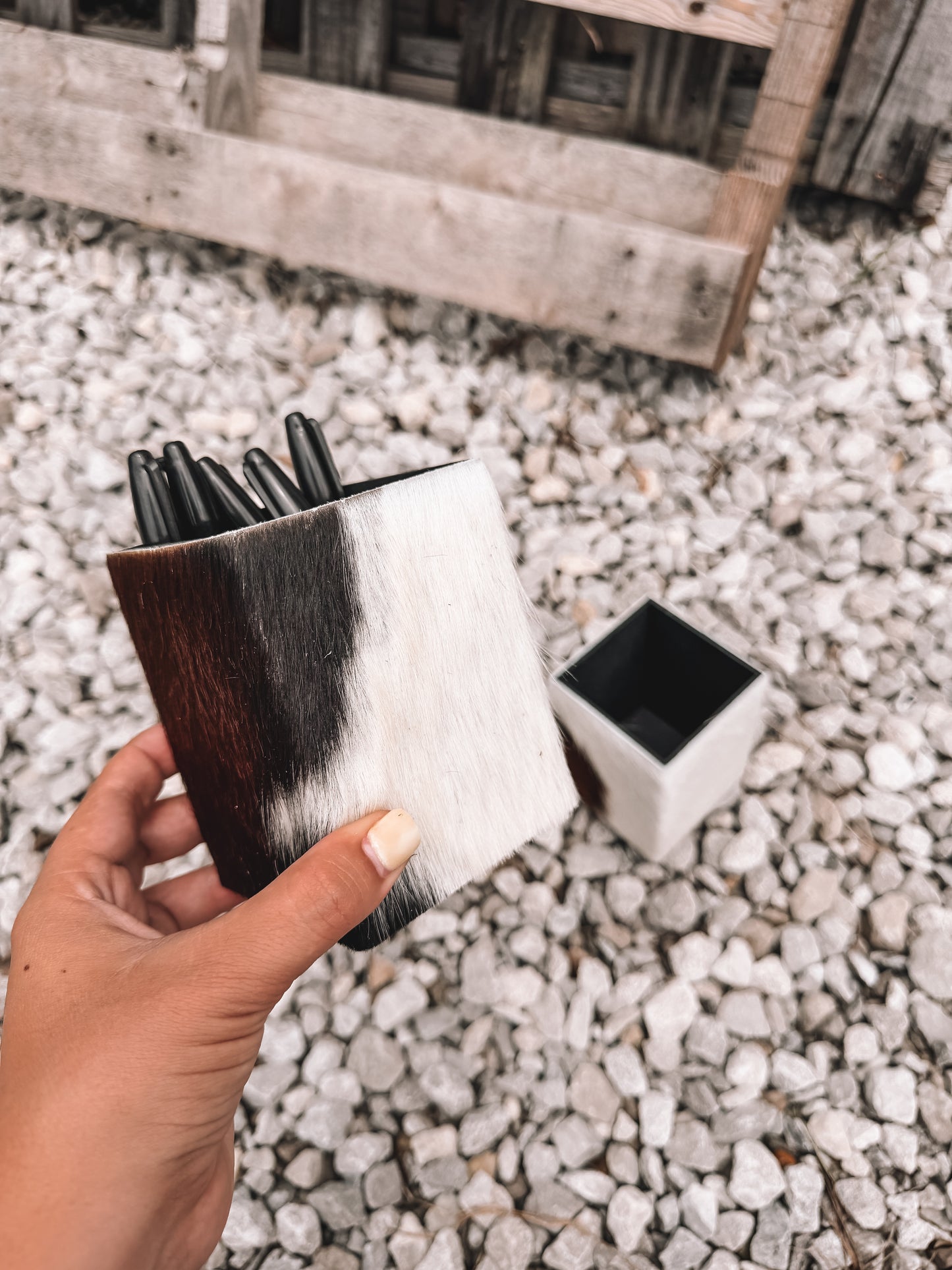 Cowhide Pencil Holder