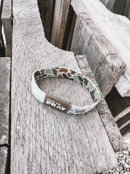 Tap To Pray River Rock Camo Wristband - Classic Sage