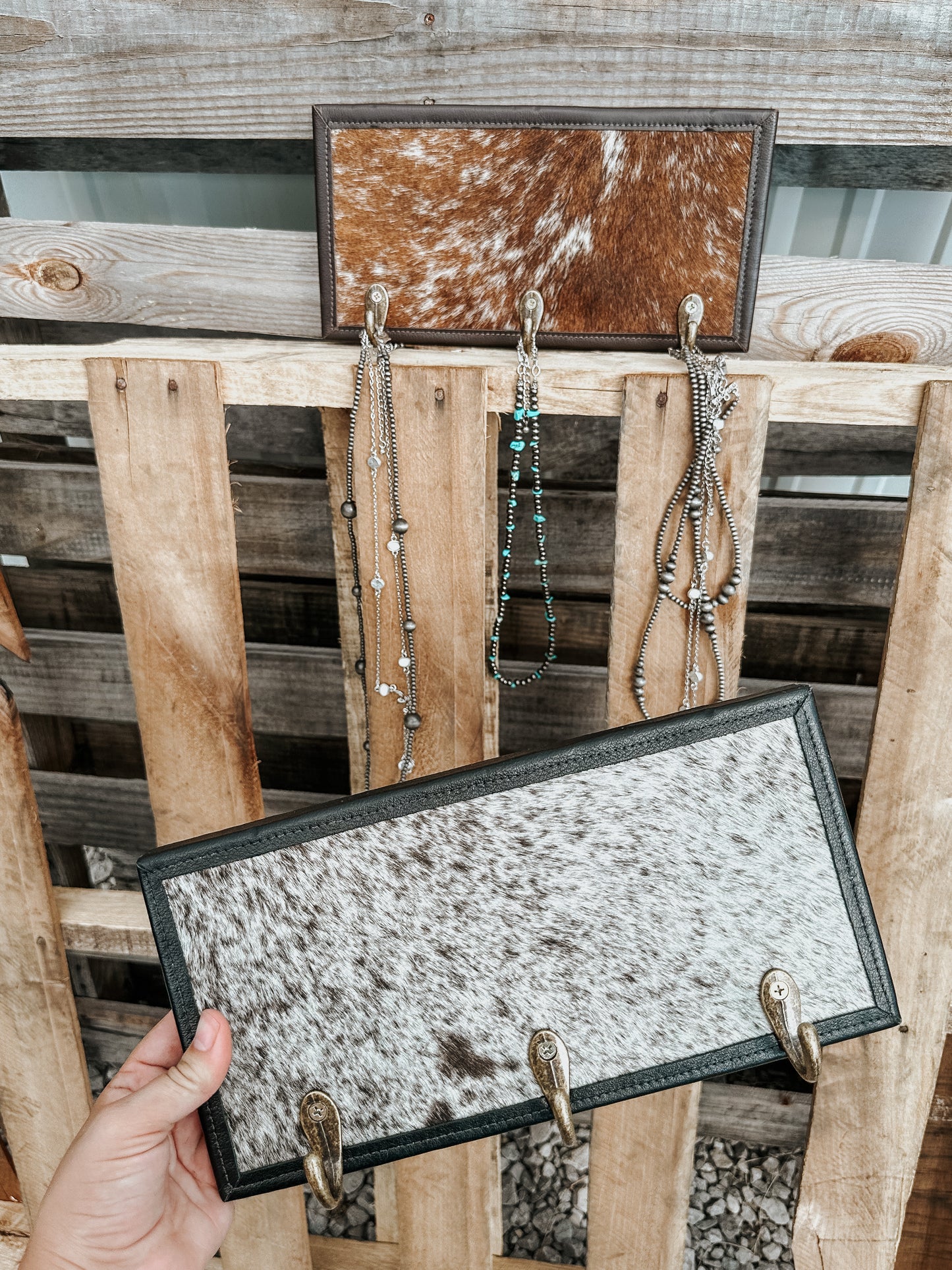 Cowhide Jewelry Wall Hanger Plaque