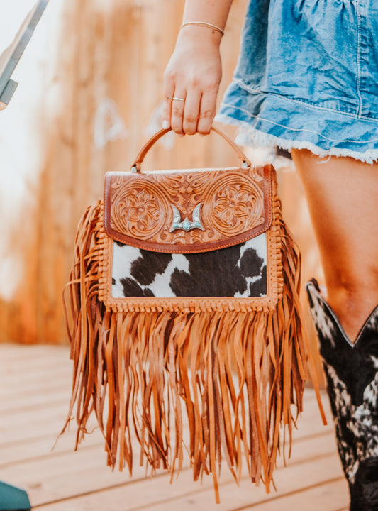 Loyal West Cowhide Classic Tassle Purse