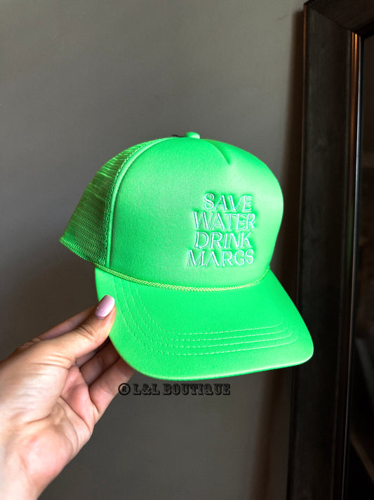 Drink Margs Trucker Hat in Lime