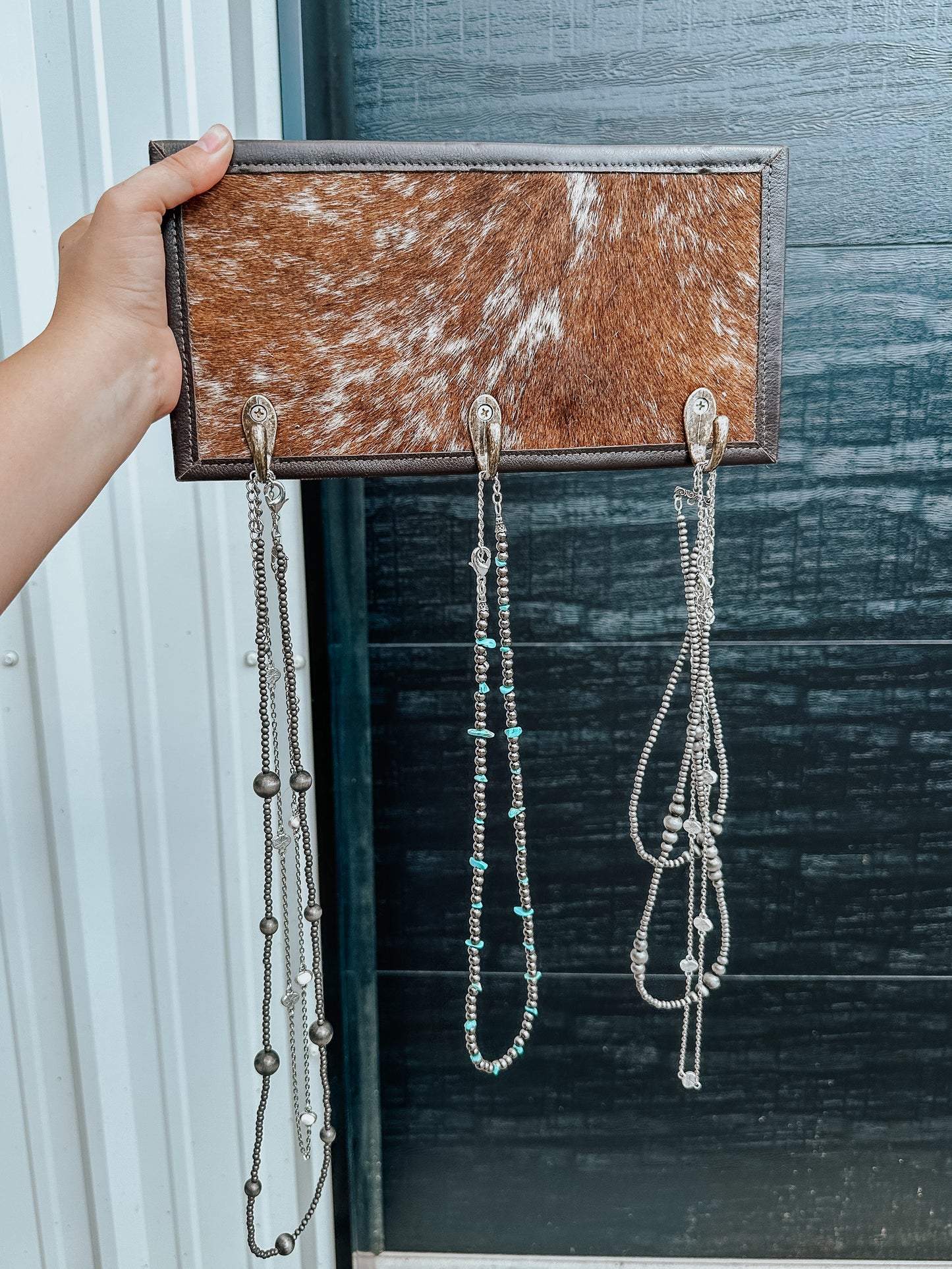 Cowhide Jewelry Wall Hanger Plaque