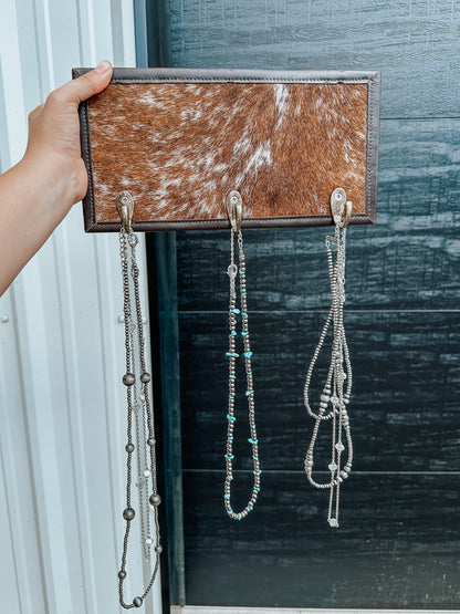 Cowhide Jewelry Wall Hanger Plaque