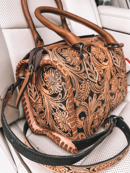 Tooled Leather Speedy Purse