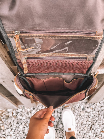 Oversized Cowhide Hanging Toiletry Bag