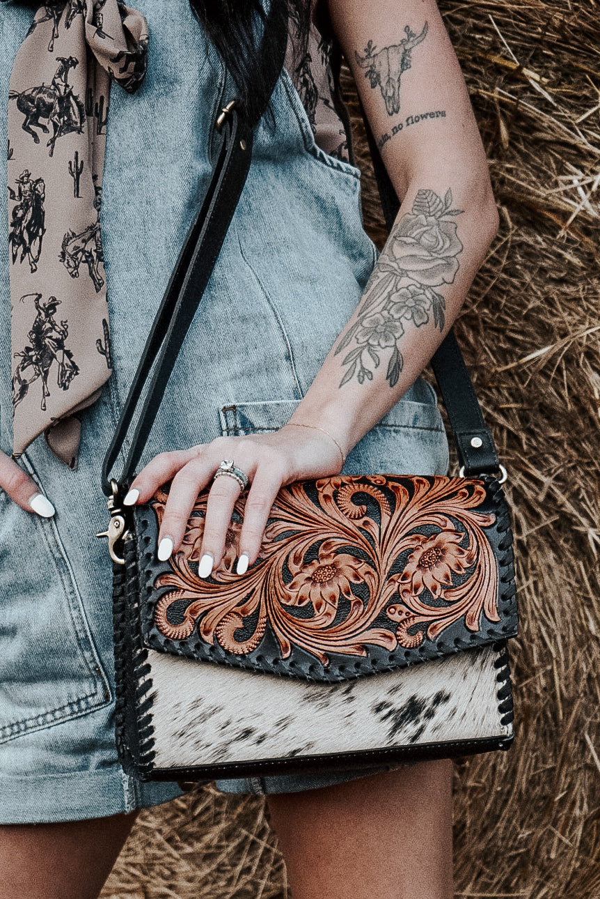 Hudson Cowhide Crossbody