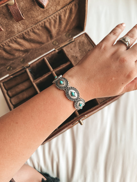 Concho & Turquoise Stretch Bracelet