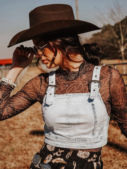 Buckle Up Denim Crop Top