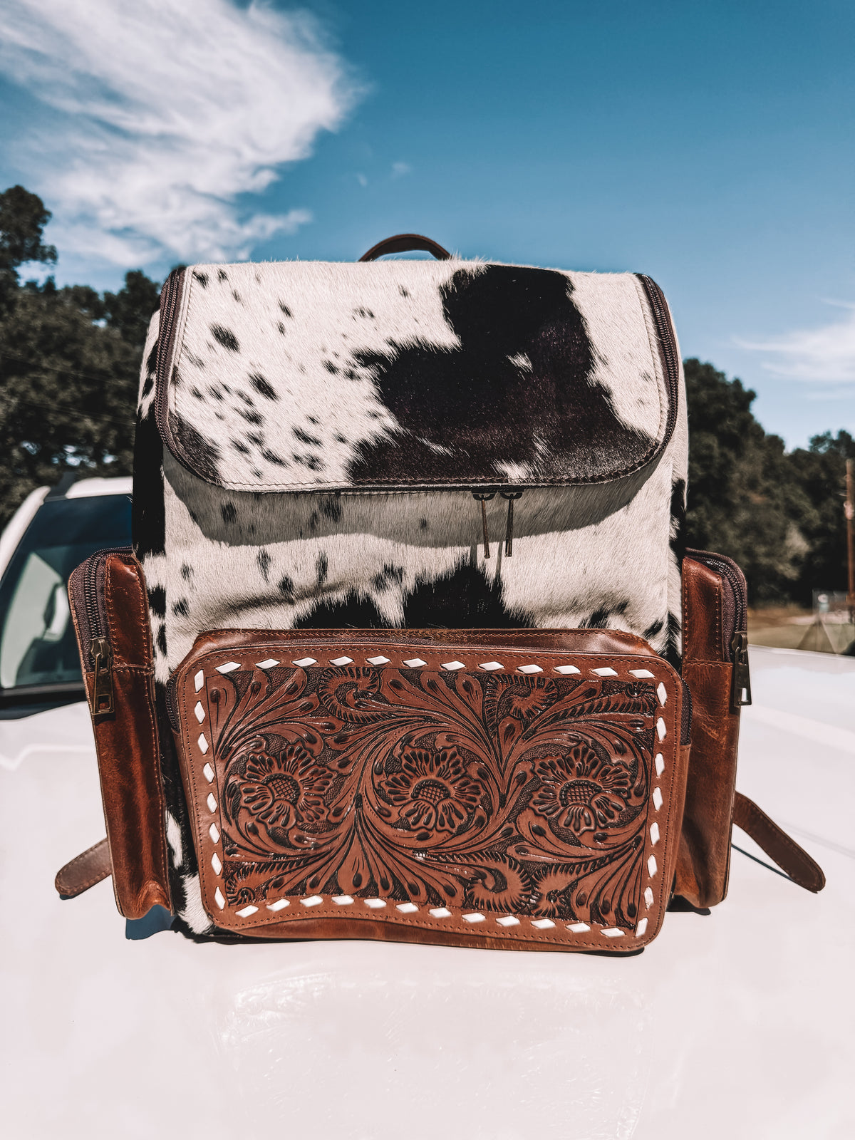 Galveston Leather & Cowhide Backpack