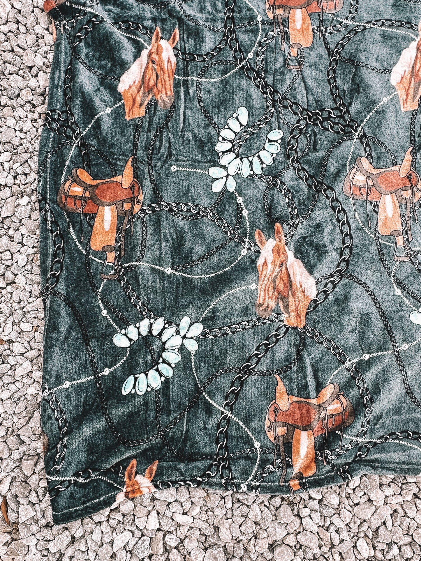 Saddles & Turquoise Throw Blanket ~ Twin