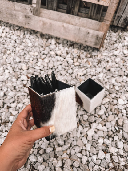 Cowhide Pencil Holder