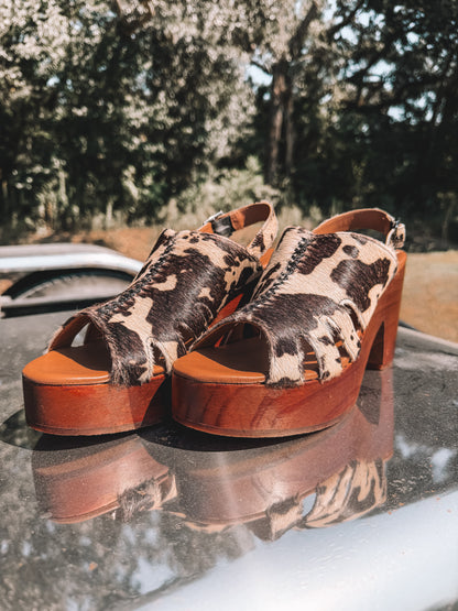 Dana Cowhide Heels