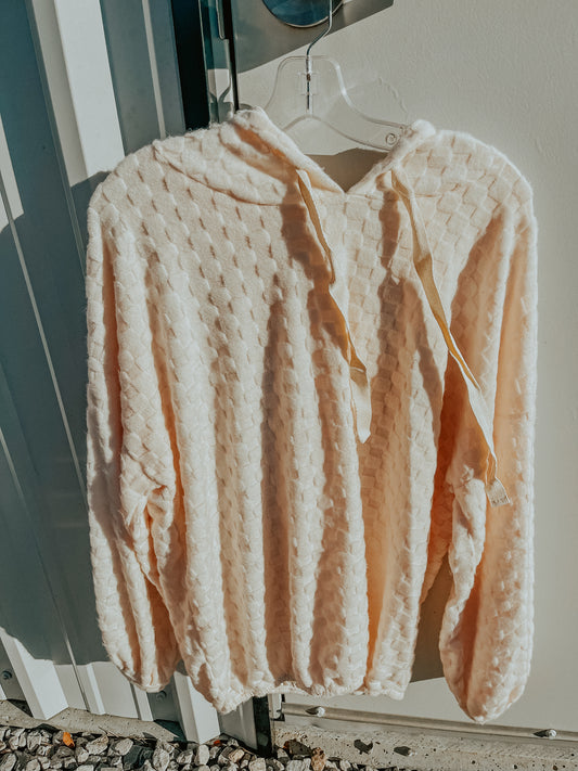Cream Checkered Hoodie