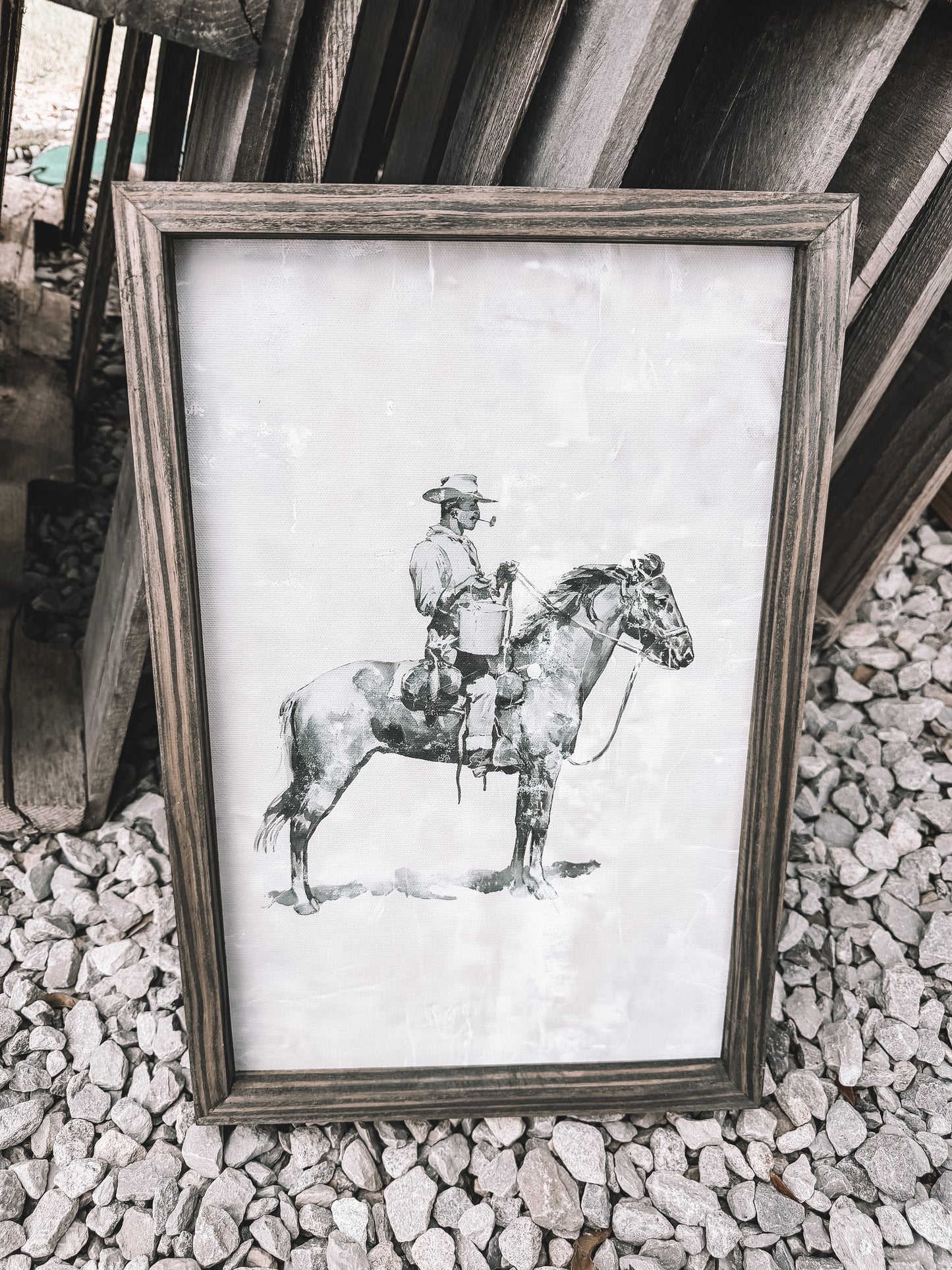 Cowboy Smoke Break Wooden Decor