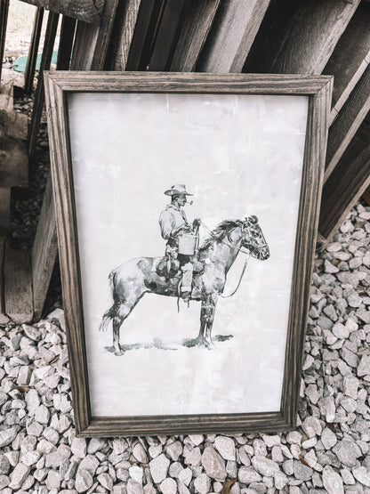 Cowboy Smoke Break Wooden Decor