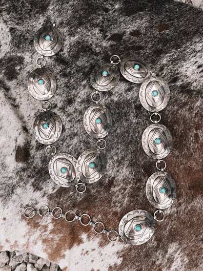 Turquoise Stoned Concho Belt