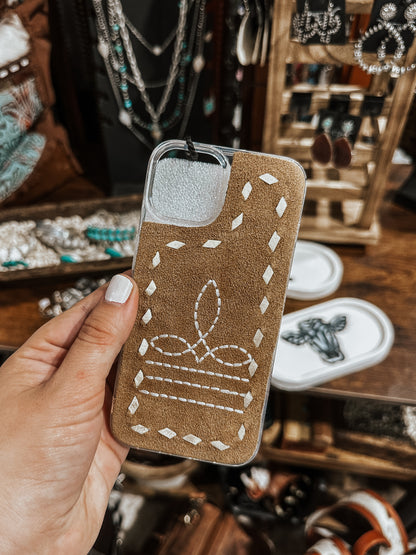 Velvet Boot Stitched Phone Case
