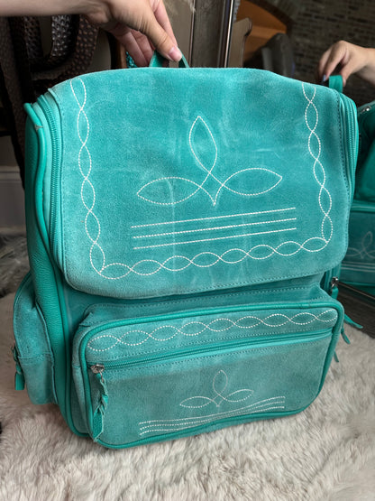 Boot Stitch Backpack in Turquoise