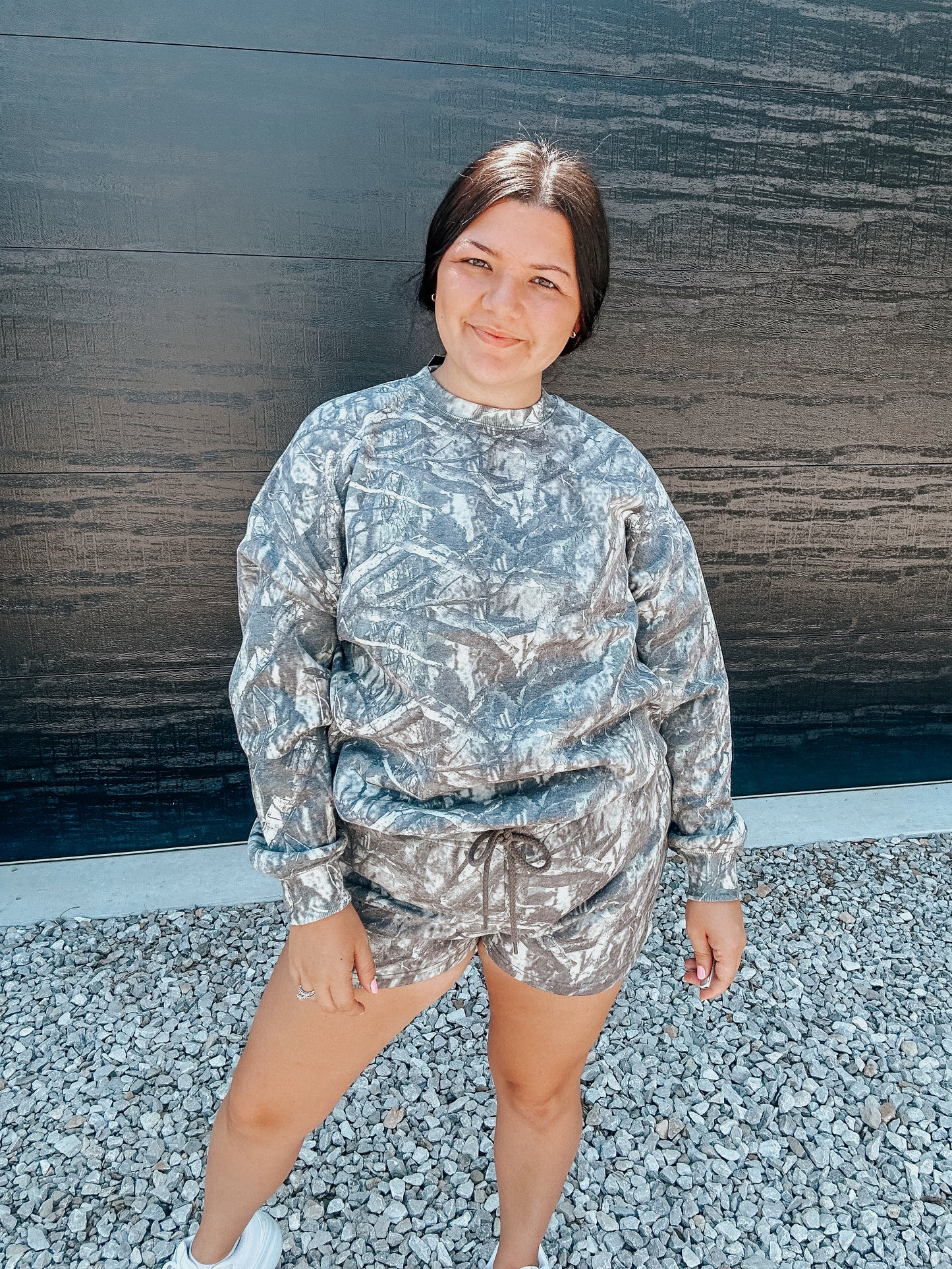Camo Crewneck in Olive