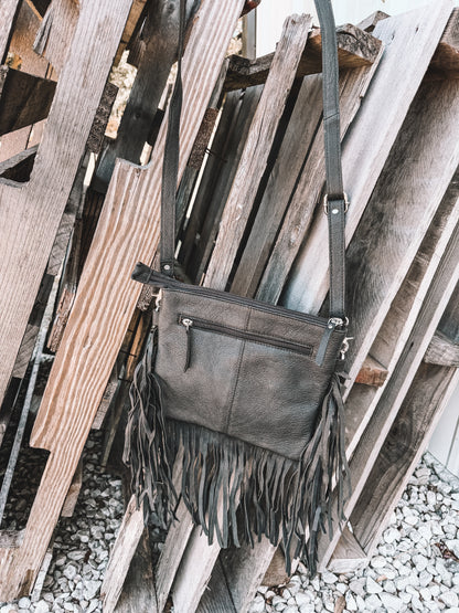 Brindis Tooled Leather & Cowhide Crossbody