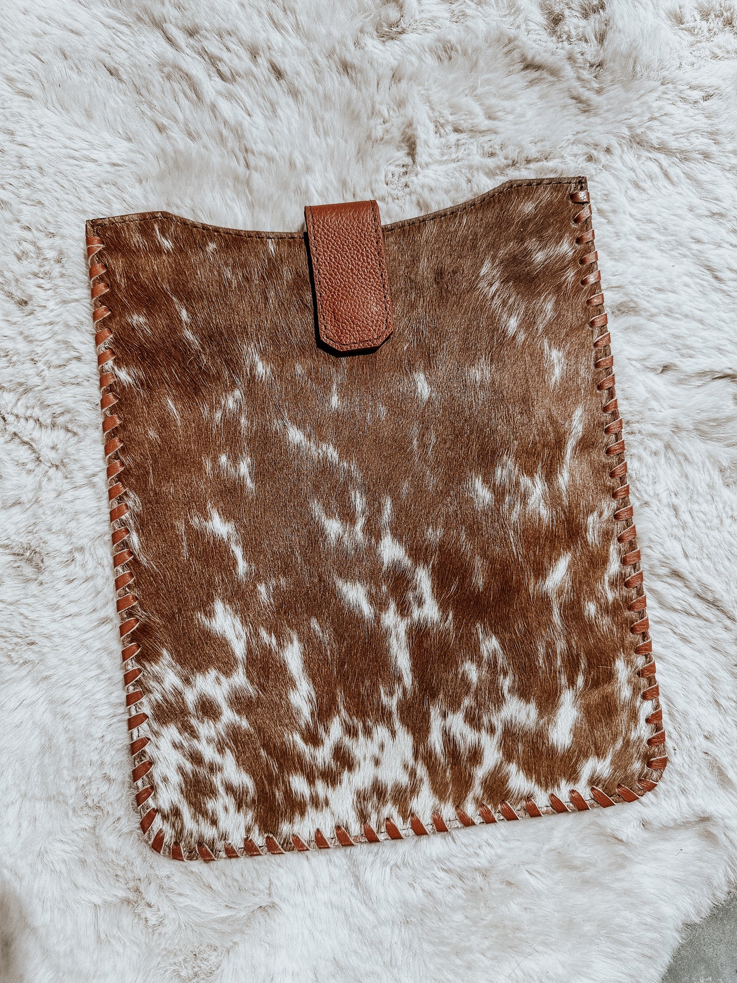 Cowhide Buckstitch iPad Sleeve