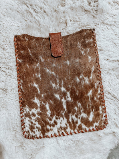 Cowhide Buckstitch iPad Sleeve