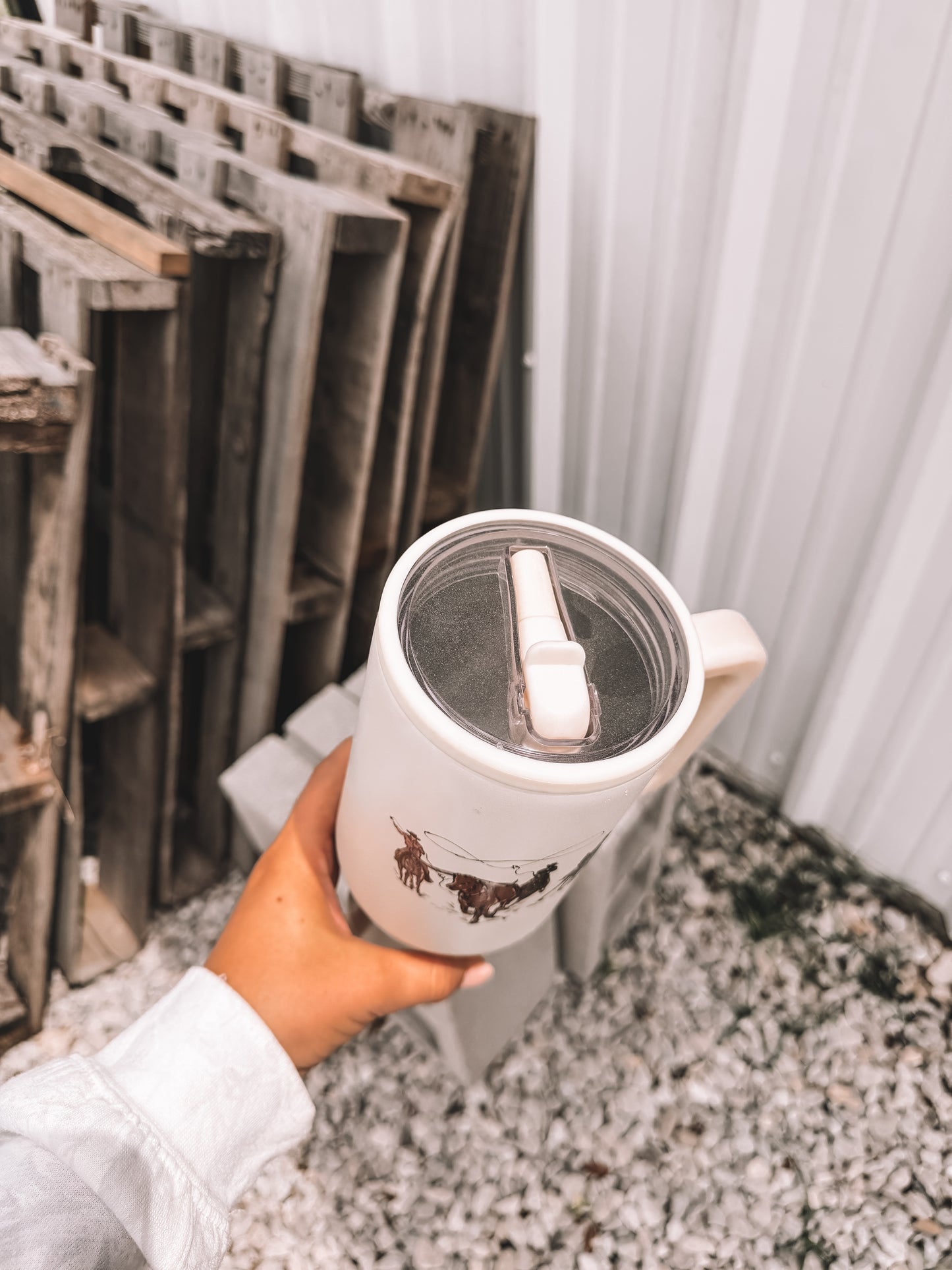 Rope Em Tumbler in Cream