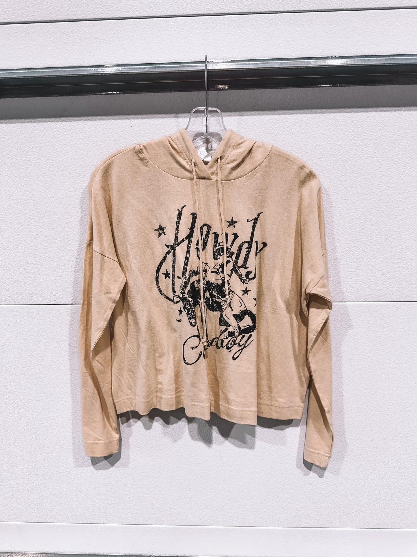 Yellow Howdy Cropped Hoodie