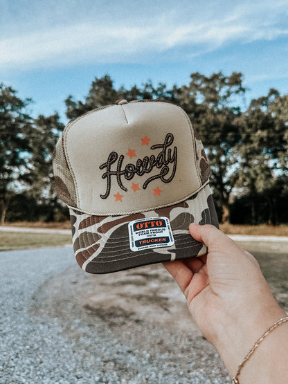 Camo Howdy Roper Trucker Hat