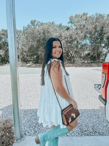 Pleated White Dress Top