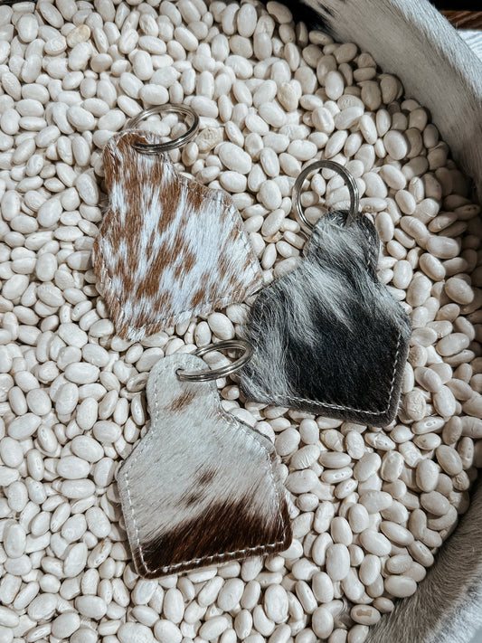 Cowhide Tag Keychain